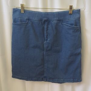 Intro Love The Fit Elastic Waist Blue Stretch Denim Mini Skort Size 10